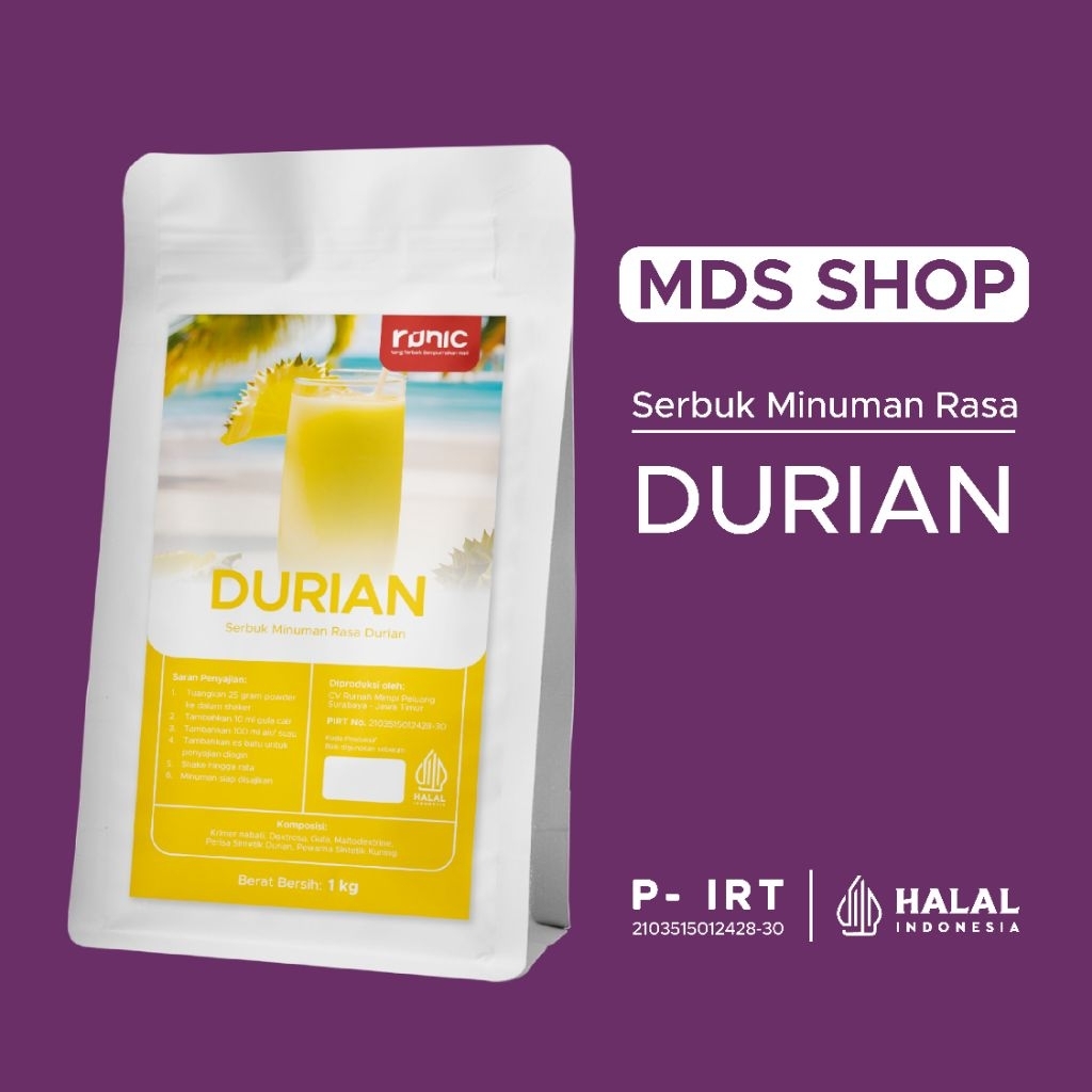 

Bubuk Minuman Bubble Powder Drink rasa DURIAN Runic 1kg