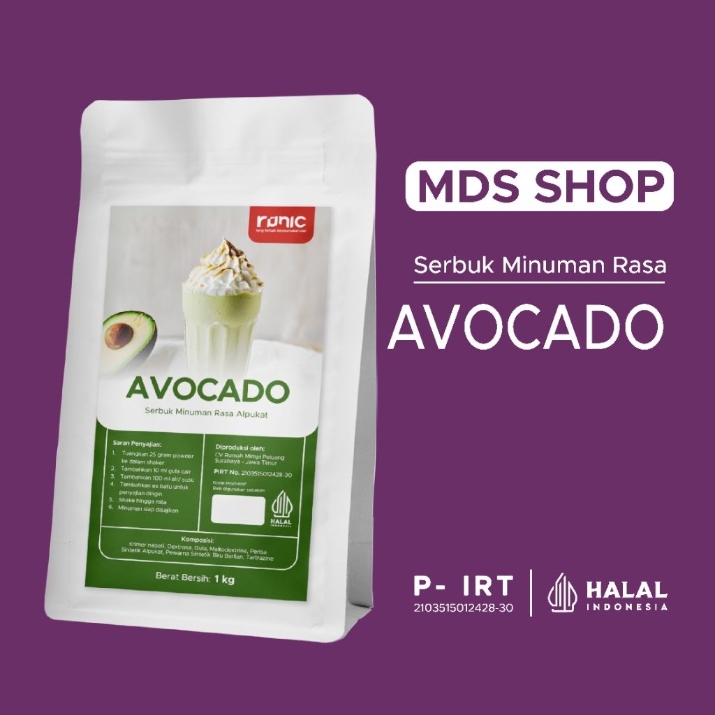 

Bubuk Minuman Bubble Powder Drink rasa AVOCADO Runic 1kg