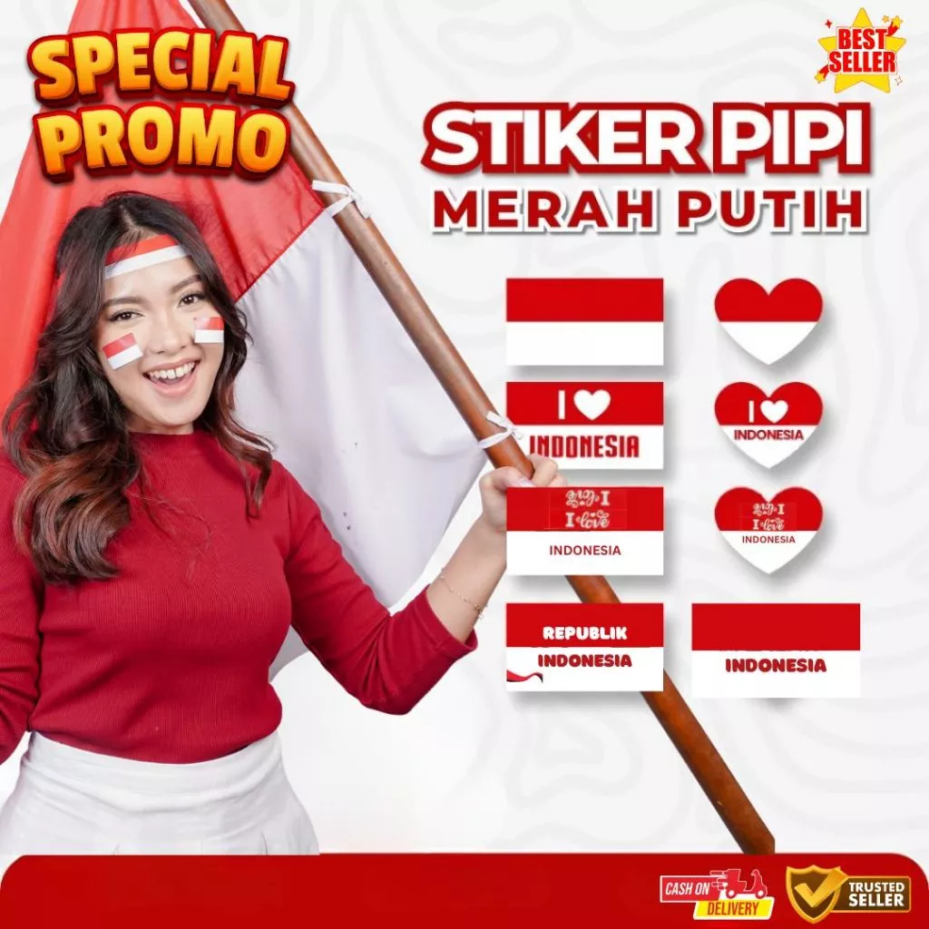 

A23 ADENSURADEN [1 Lembar /30-32 Pcs] Sticker Bendera Merah Putih Stiker 17 Agustus Dirgahayu Ri Sticker Indonesia Sticker Pipi Indonesia