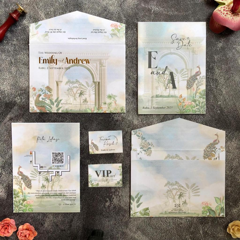 alvaro design undangan pernikahan nikah khitan amplop hot print dan isi sembur rustik VIRAL murah