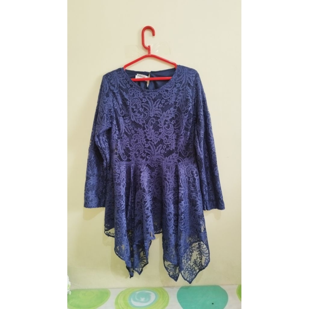 preloved kebaya brukat kebaya brokat navy biru dongker