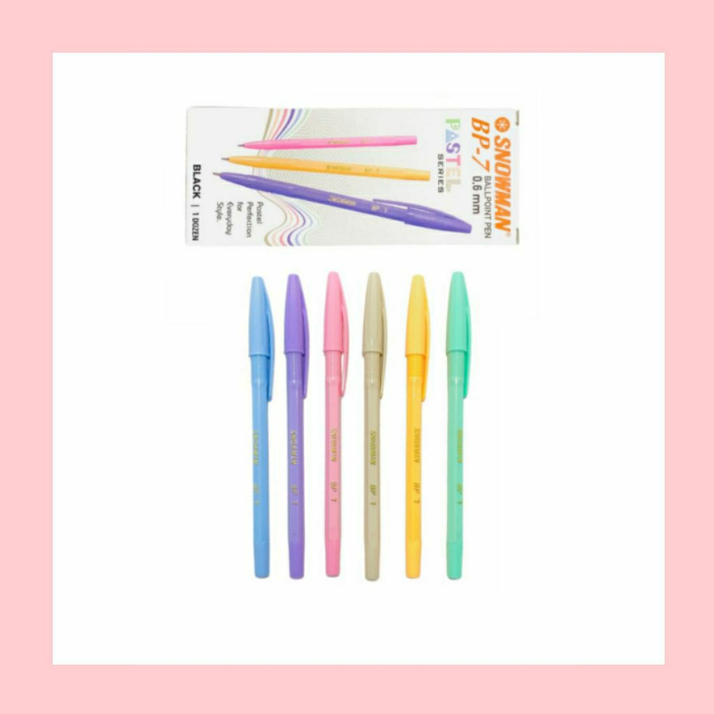 

Bolpen Snowman BP7 Pastel Tinta Hitam