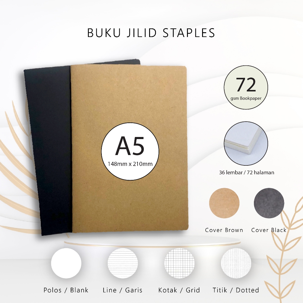 

Buku A5 Kertas BP 72gsm / Notebook Aesthetic Cover Coklat Hitam