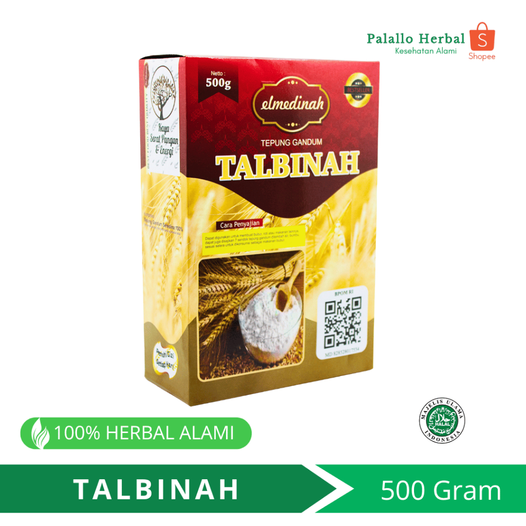 

Tepung Gandum Talbinah El Medinah 500g - Tepung Semolina Kaya Serat Pangan & Energi, BPOM Legal