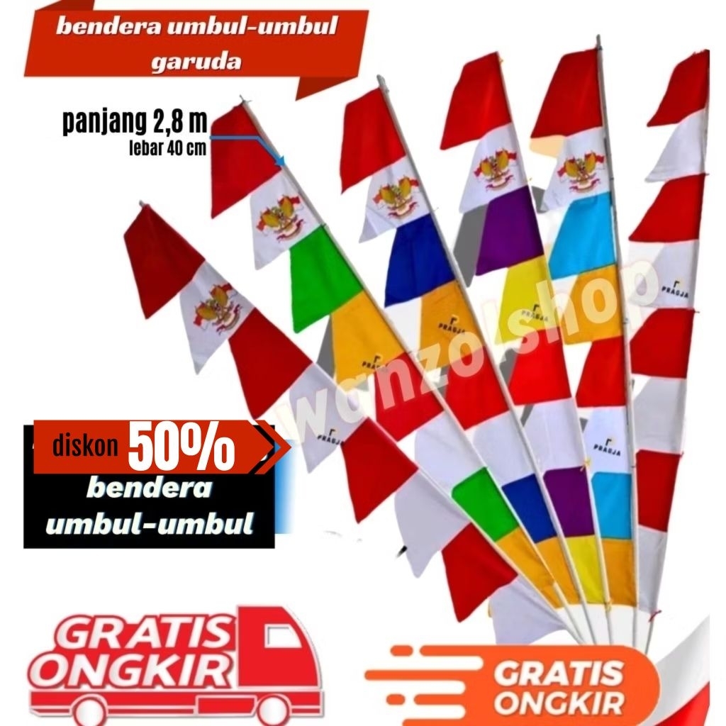 bendera umbul-umbul garuda gergazi / umul umul garuda 8 mata /pcs