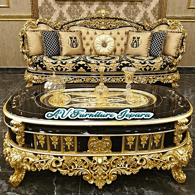 Set Sofa Luxury Ruang Tamu Mewah Kursi sofa Sultan Terbaru