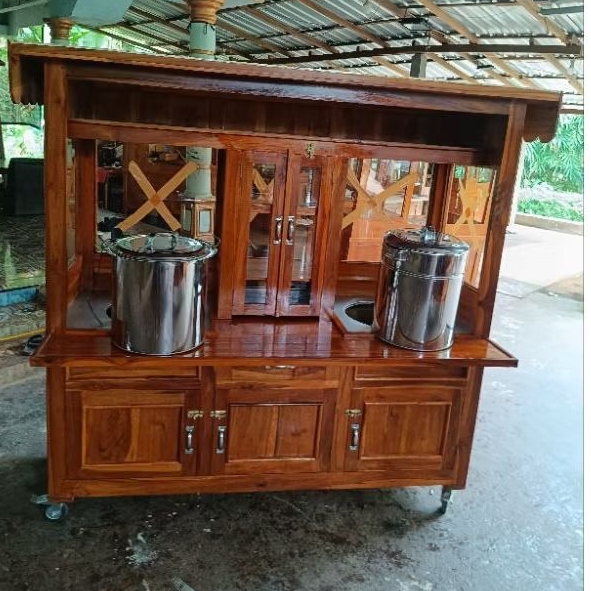 GEROBAK MIE AYAM BAKSO BOOTH FULL KACA DAN DUA DANDANG