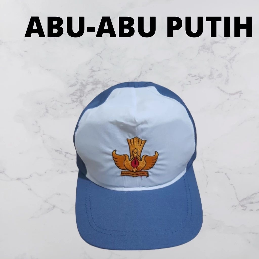 TOPI SEKOLAH SMA PUTIH TOPI SMA POLOS LOGO BORDIL BELAKANG KARET Topi anak laki laki prempuan grosir