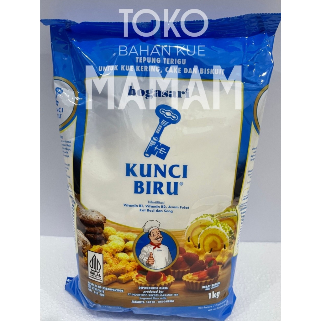 

Tepung Kunci Biru 1Kg – Cocok untuk Kue Kering, Bolu, Roti, dan Camilan