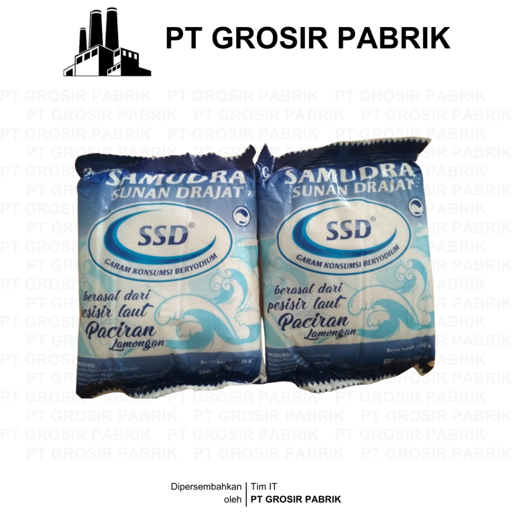 

Garam SSD Samudra Sunan Drajat | Garam Konsumsi berYodium | Termurah