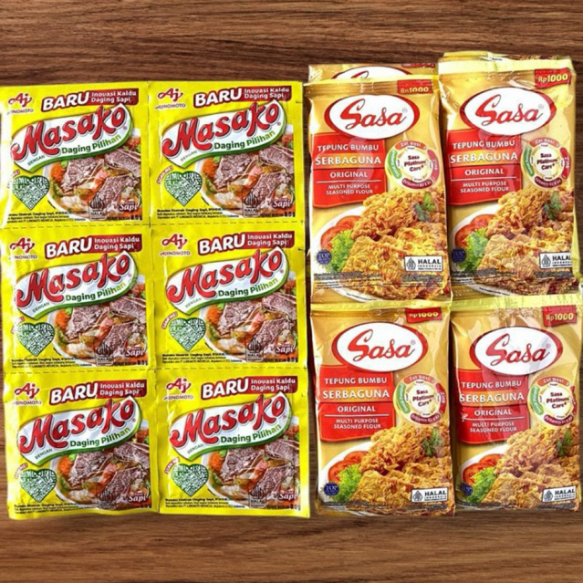 

Forcysn 24 Sachet/2 Renceng Masako Sapi + 10 Sachet Tepung Bumbu Sasa 32Gr