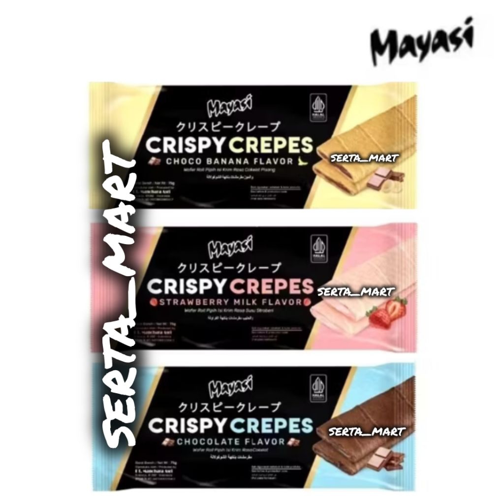 

Mayasi Crispy Crepes 70gr - Mayasi Crepes Strawberry / Chocolate / Choco Banana