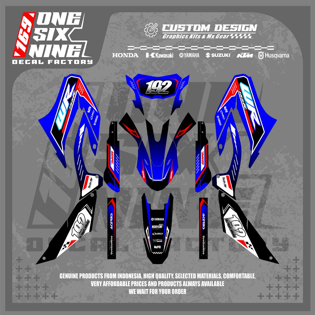 Decal Yamaha Wr 155 Superglossy - Decal Wr 155 biru hitam