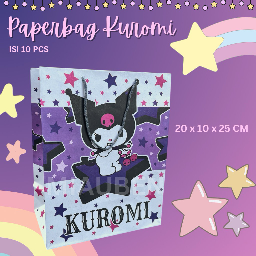 

(Isi 10) paperbag kuromi koromi paperbag ulang tahun anak