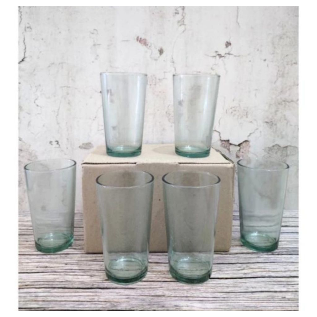 Gelas polos 212 BBC isi 6 pcs/ Gelas teh kaca/ Gelas polos Tinggi BBC