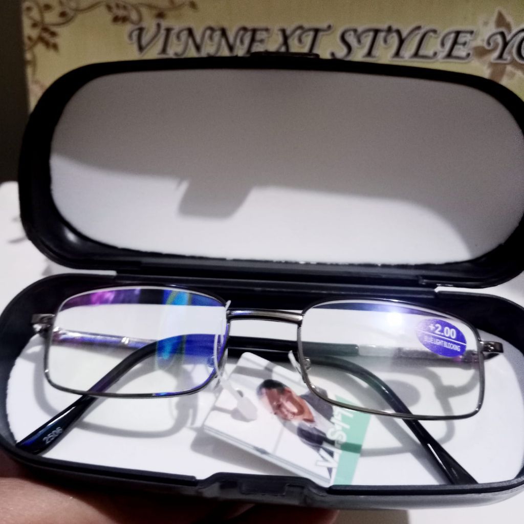 KACA MATA BACA PRIA WANITA KACA ASLI LENSA PLUS ANTI RADIASI FREE BOX DAN LAP