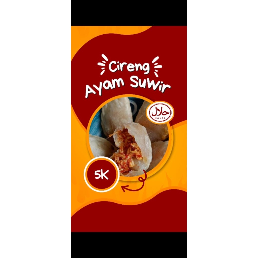 

Cireng ayam suwir Frozen Mak endul mini