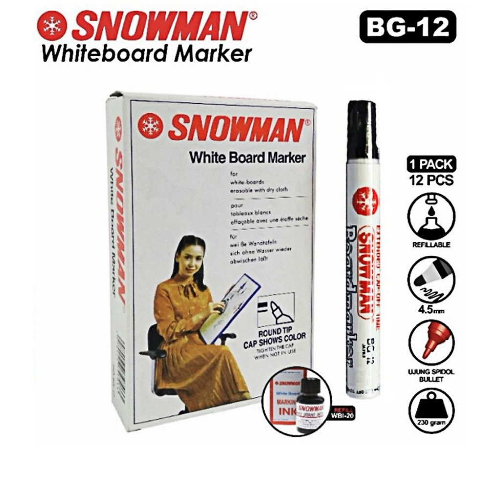 

SNOWMAN - Spidol White Board Marker 1 Pcs