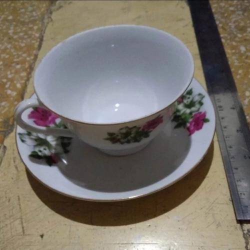 

CANGKIR TEA SET KERAMIK SAUCER KOPI TEH TATAKAN KLASIK JADUL VINTAGE