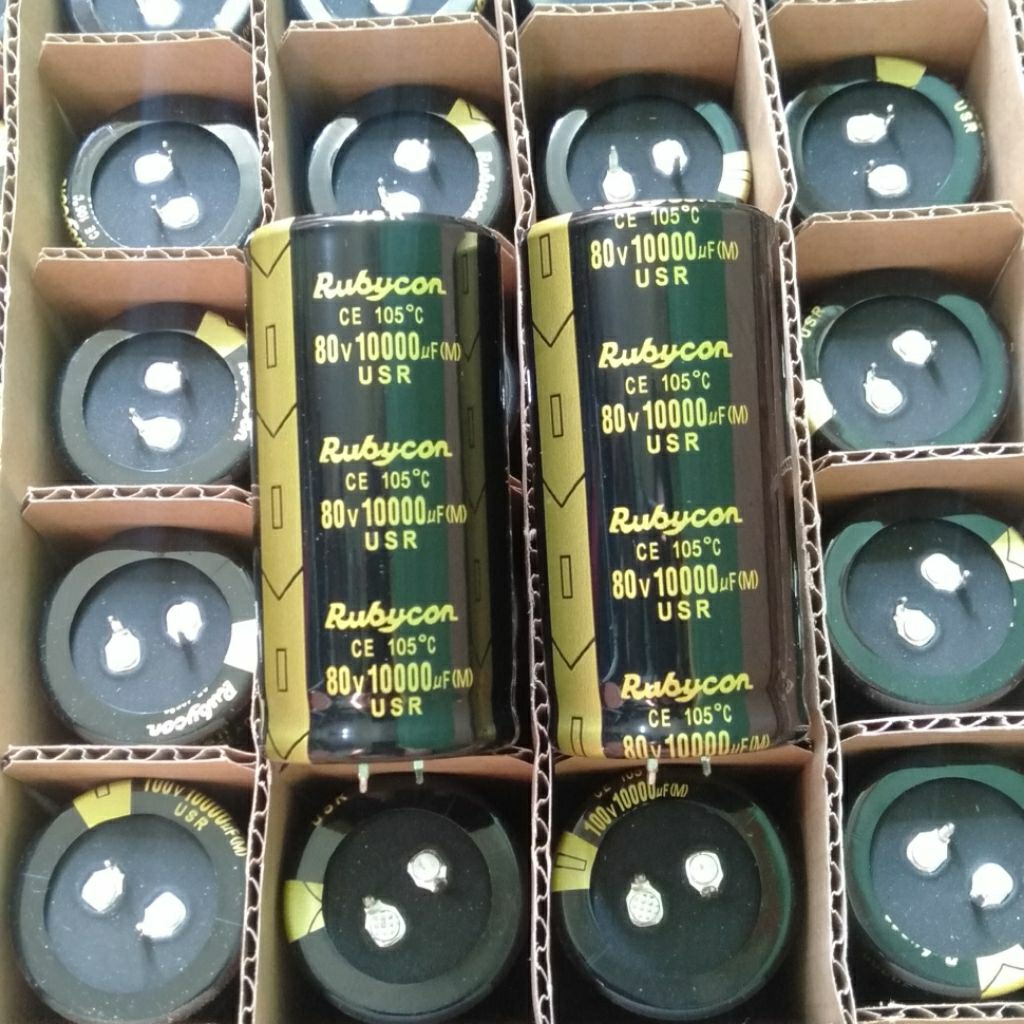 elco 10000uf 80v rubycon hitam gold original kualitas super