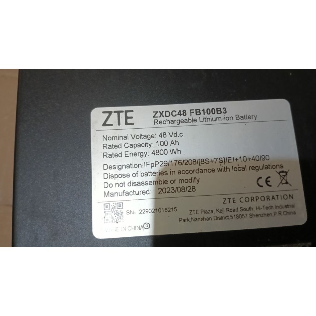 ZTE B3 48V 100ah