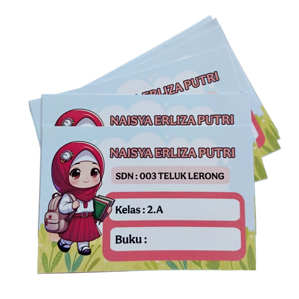 

stiker label nama anak sekolah sd