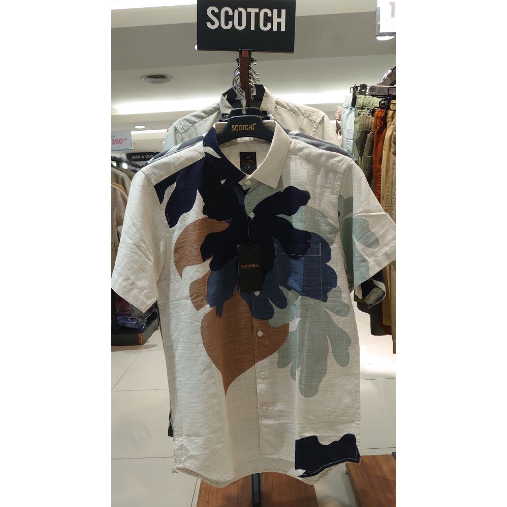 kemeja perinting pendek scotch