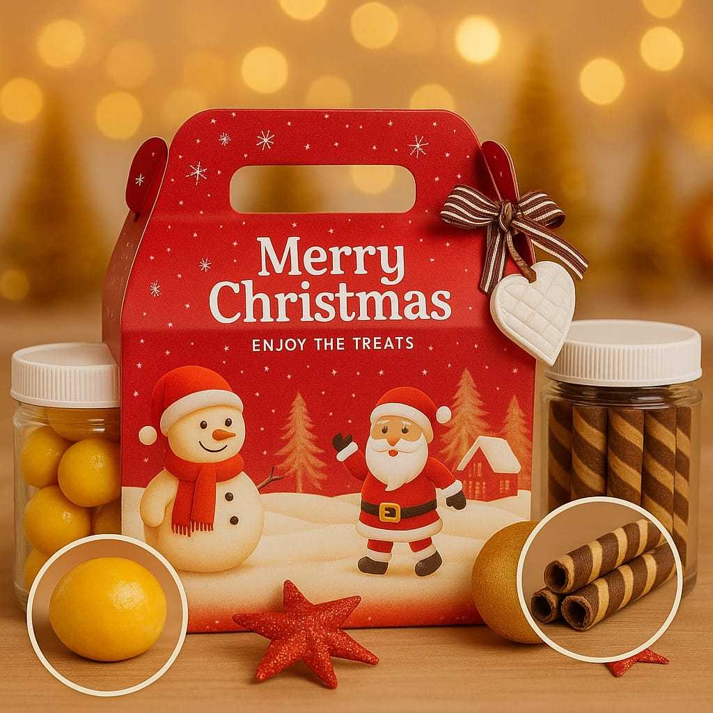 

Hampers natal kue nastar dan waffel roll coklat hampers natal murah hampers natal lucu