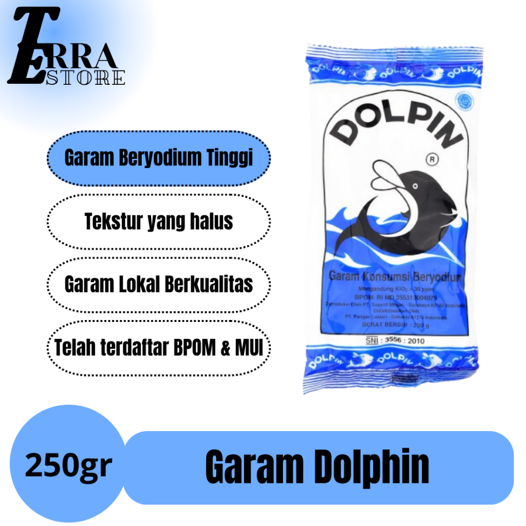

DOLPHIN Garam Meja Beryodium 250gr / Garam Beryodium