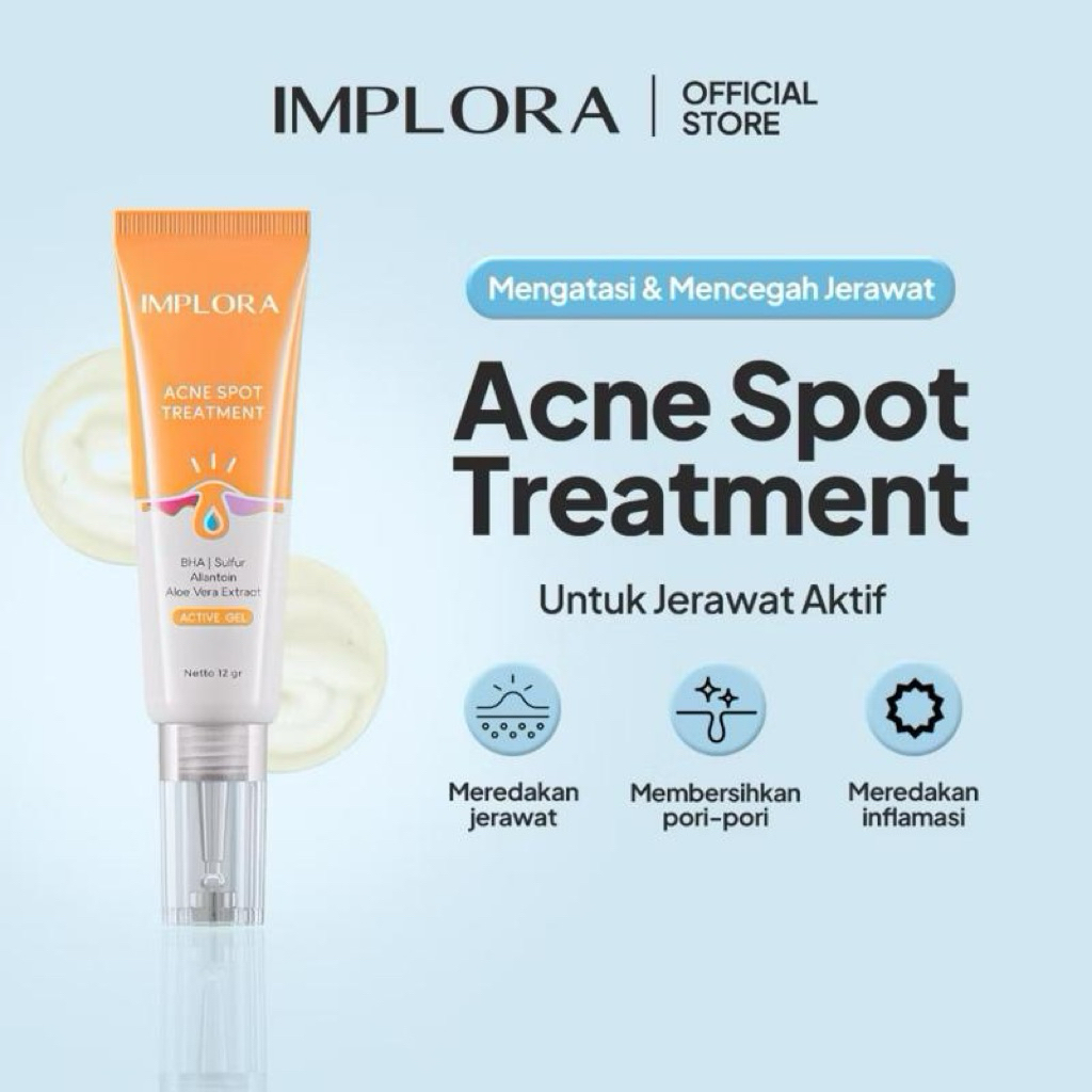 IMPLORA Acne Spot Treatment Gel - Salep Jerawat Cream Wajah Berjerawat