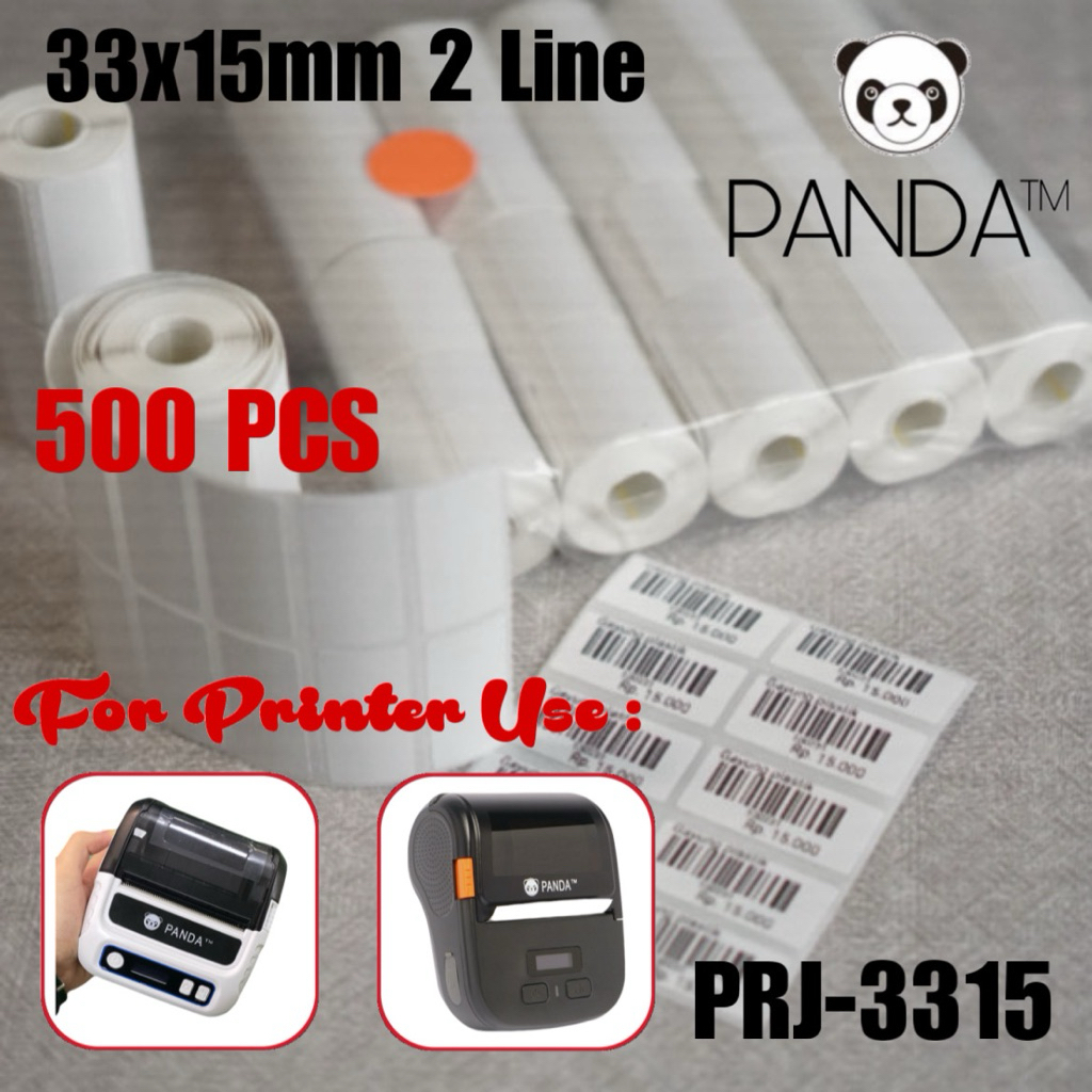 

Label Thermal 33x15 2 Line isi 500 Untuk printer Panda 80BL/R80BL