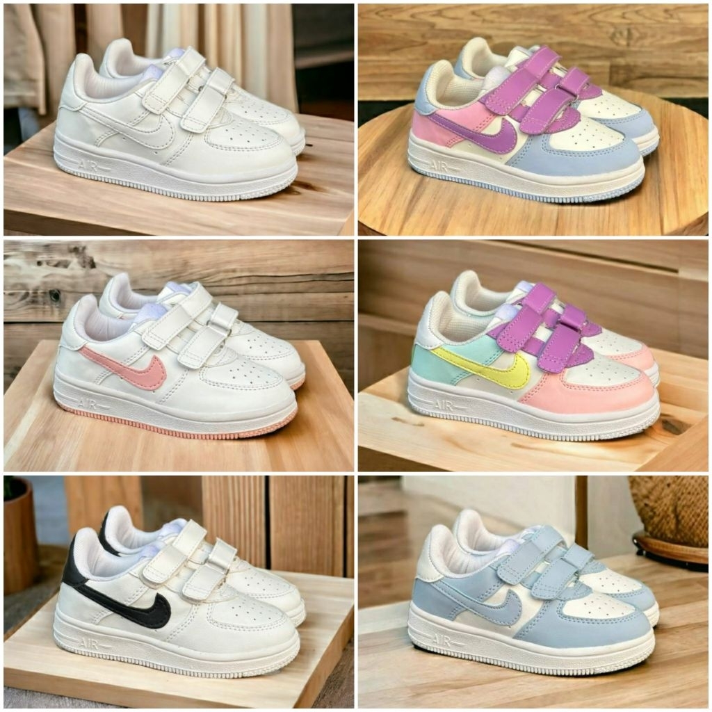 Sepatu Anak Laki Laki Dan Perempuan Perekat Putih Polos Multicolour