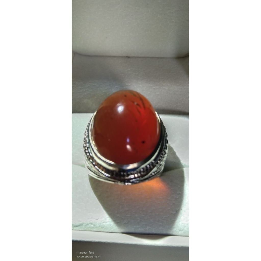 Cincin natural amber getah katilayu merah super giwang