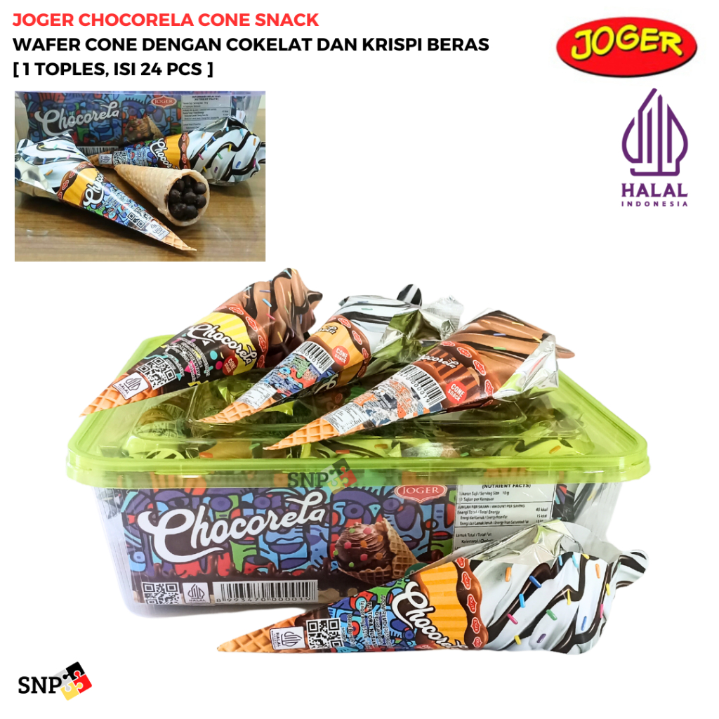 

JOGER Chocorela Cone Snack [1 Toples, Isi 24 Pcs]
