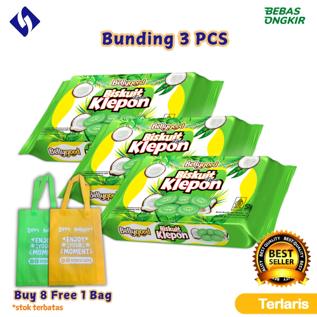 

Family pack Bellygood Biskuit Rasa Klepon 105 Gr