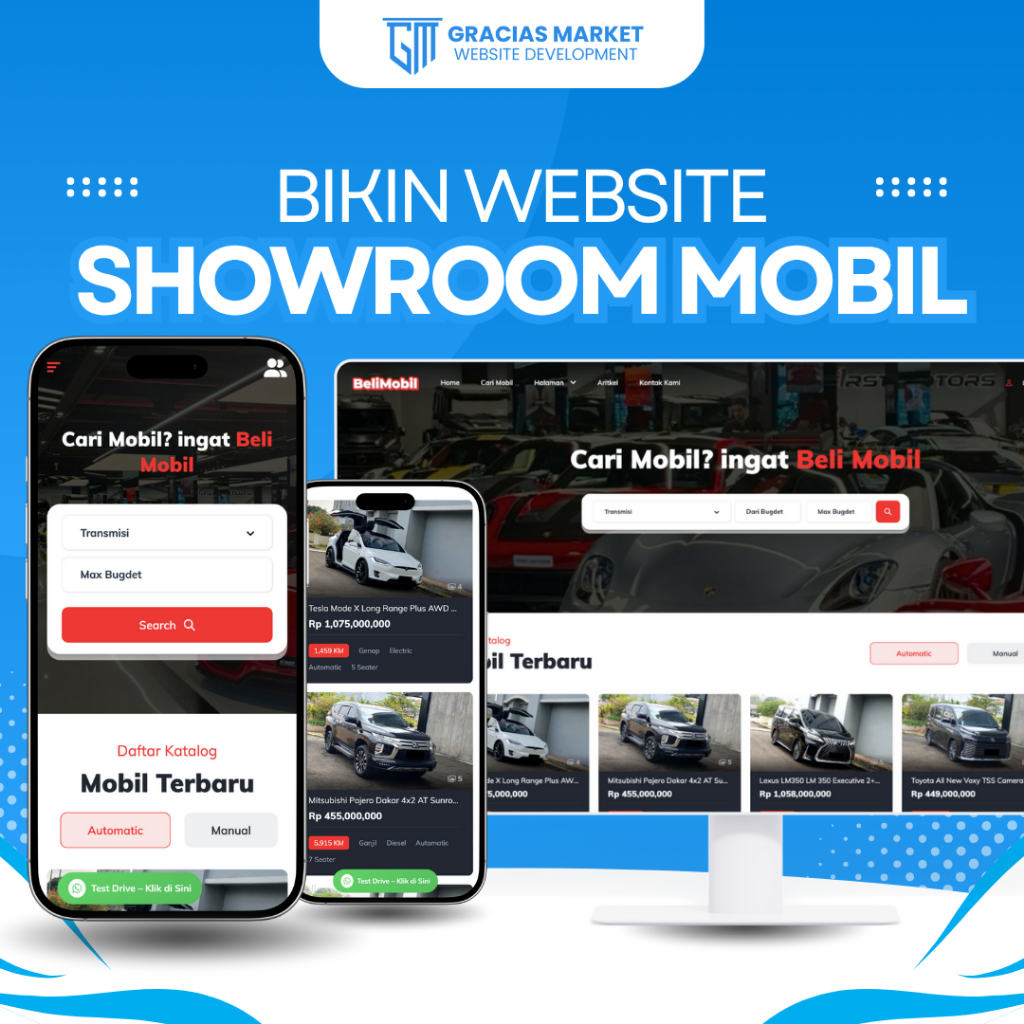 Website Showroom Mobil - Website Dealer Mobil - Gracias Market