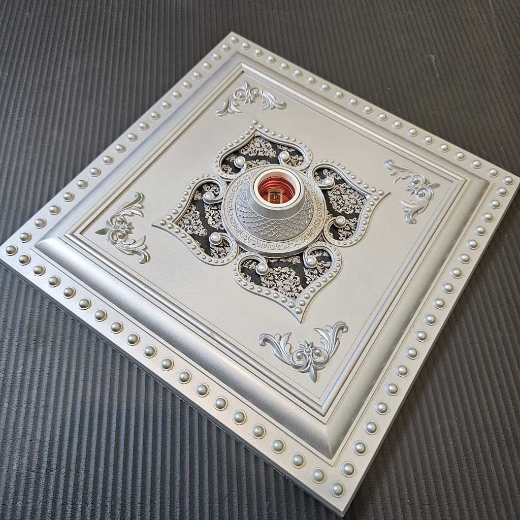 Fitting Hias Plafon Gypsum 30 cm Ornamen Plafon Gypsum PVC/GRC Fiting Plafon / Fitting Lampu Ornamen