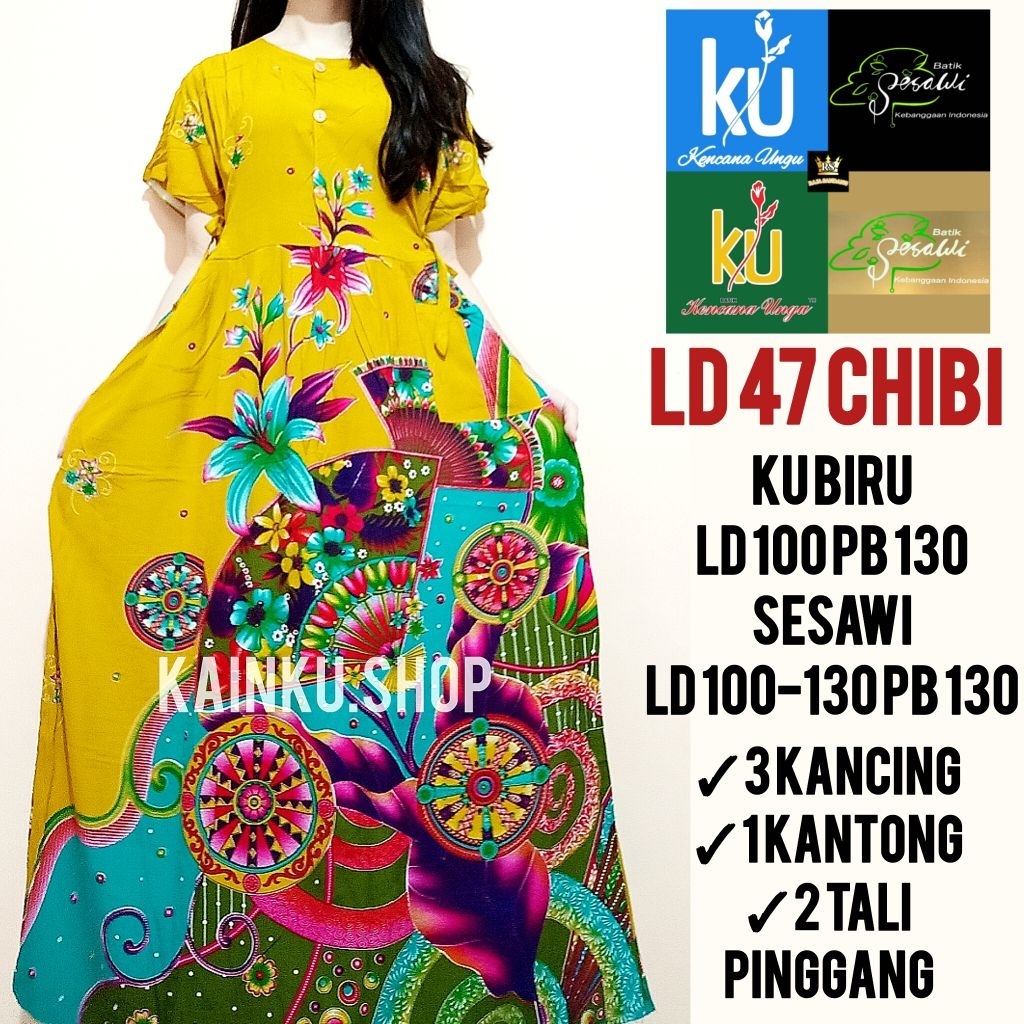 RAJA LONGDRESS CHIBI LD100CM KENCANA UNGU LABEL BIRU SESAWI HARNADI ORIGINAL KUB LD 47 CENTINI TALI 