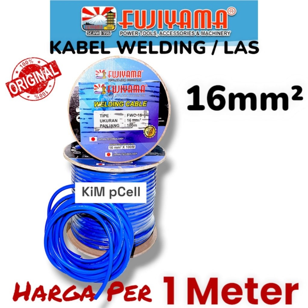 KABEL LAS FUJIYAMA 16MM Isi Tembaga Tanpa Campuran Original Fujiyama 100%
