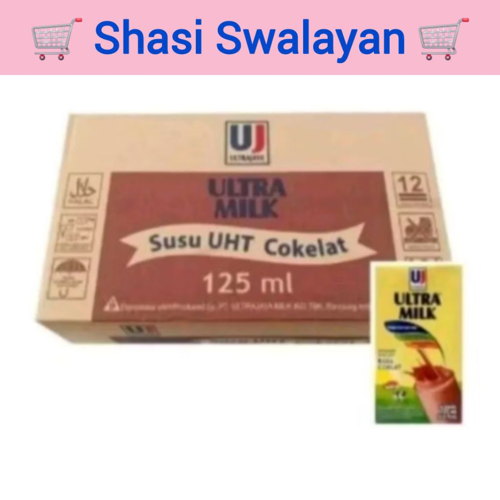 

ULTRA MILK UHT 1 DUS Karton 40 Pcs 125 Ml - FullCream/ Coklat/ Strawberry