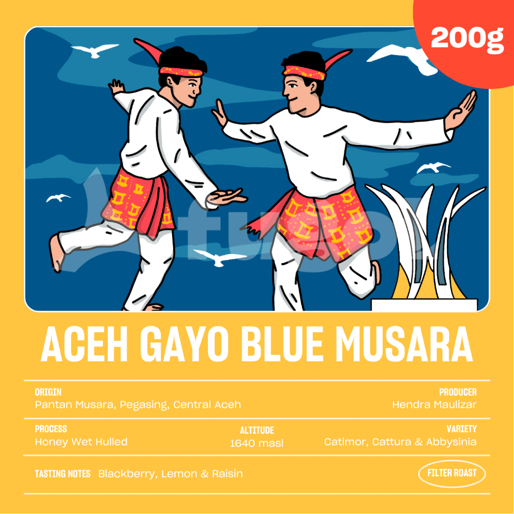 

Kopi Arabika Aceh Gayo Blue Musara (200 gr) Single Origin Specialty Coffee Beans