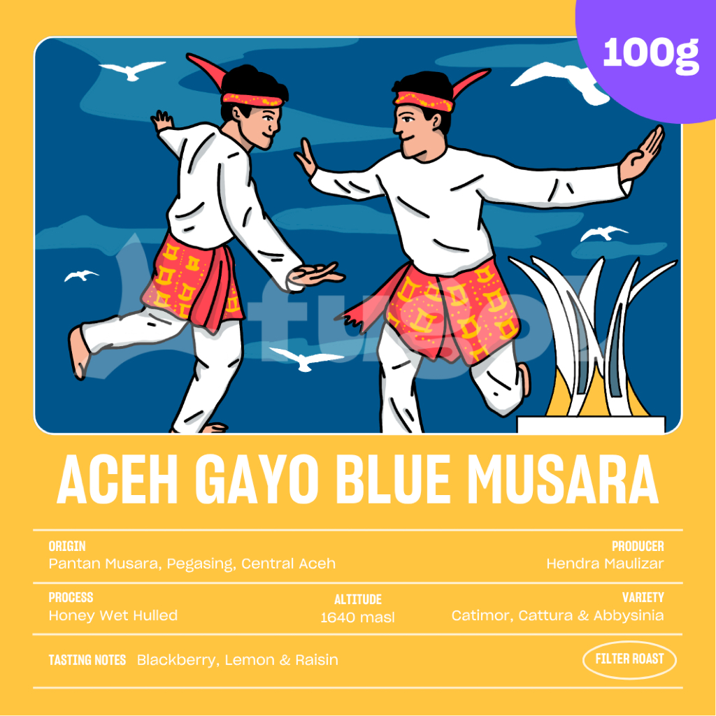

Kopi Arabika Aceh Gayo Blue Musara (100 gr) Single Origin Specialty Coffee Beans