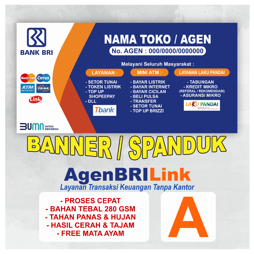 Banner / Spanduk Agen Brilink Bank BRI