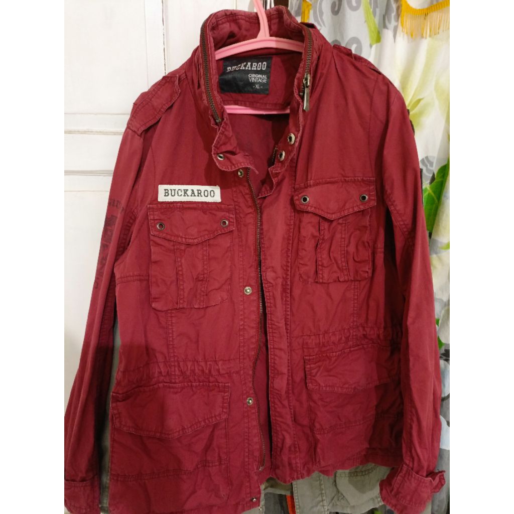 Jaket Buckaroo parka m65 merah XL