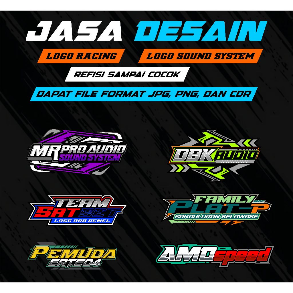 JASA DESAIN LOGO RACING, LOGO BENGKEL, LOGO SOUND SYSTEM, LOGO KOMUNITAS