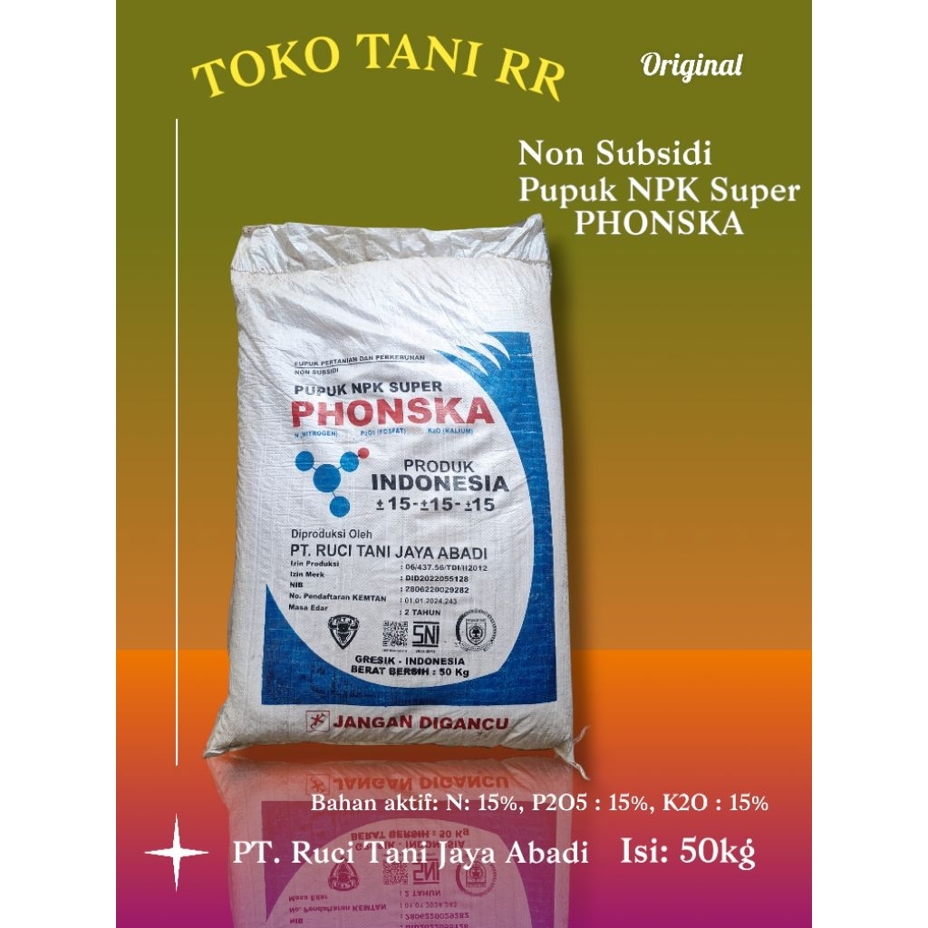 Pupuk NPK Super Phonska 50kg (NON) Dari PT Ruci Tani Jaya Abadi