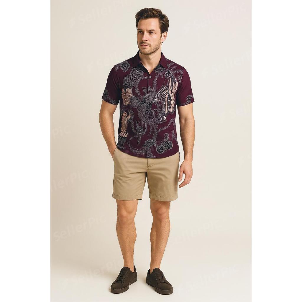 Baju Batik Pria Atasan Kemeja Kerja Kondangan Kemeja Batik Pria Modern Kerja Kantor