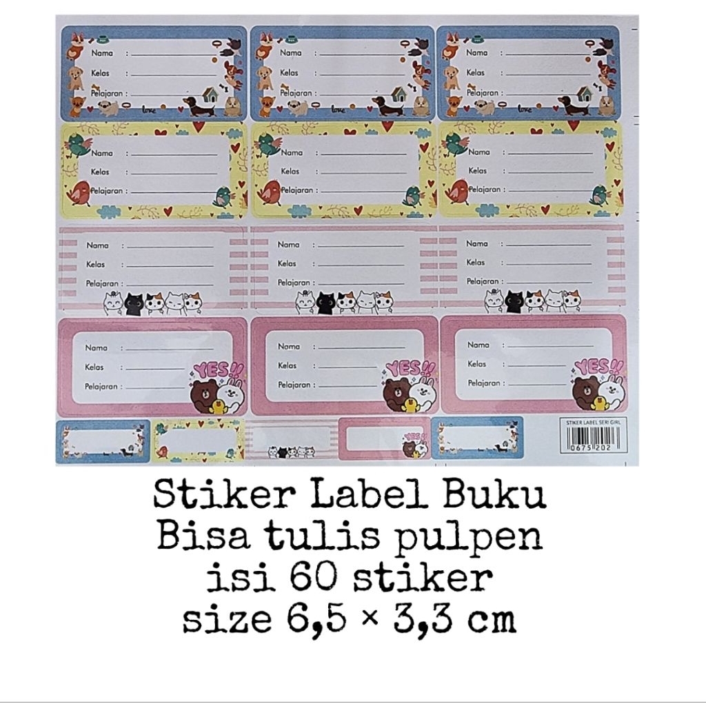 

Sticker Label Buku Mata Pelajaran
