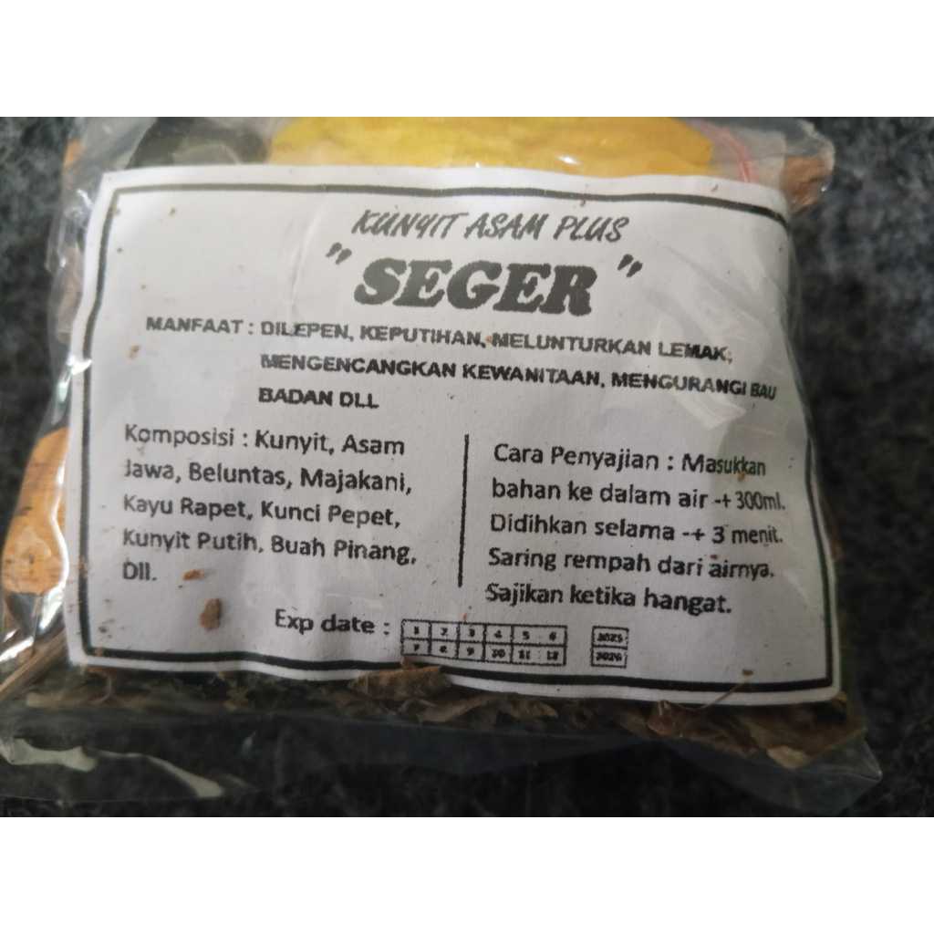 

kunyit asem plus "SEGER