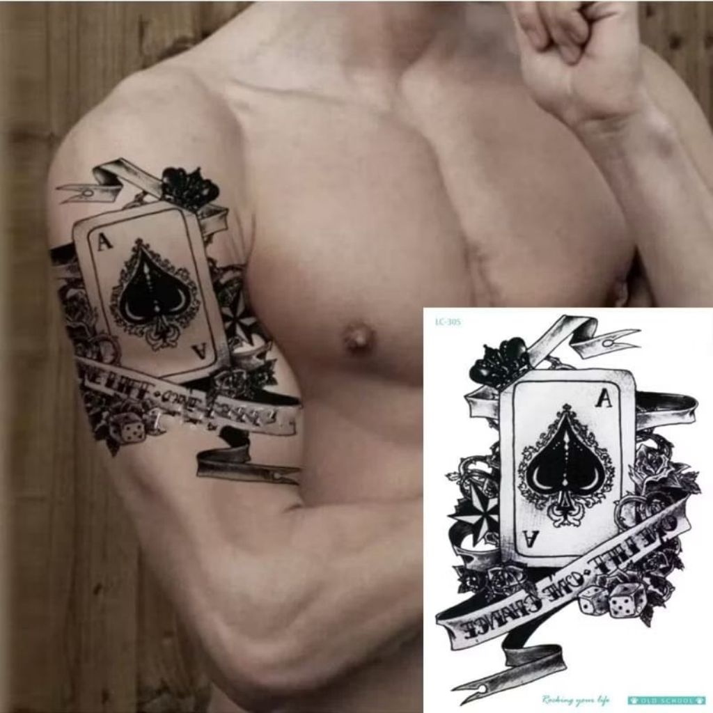 COD | TATO TEMPORER LC 305 KARTU AS TAHAN LAMA PALING KEREN TAHAN LAMA BAGUS ESTETIK DAN ELEGAN